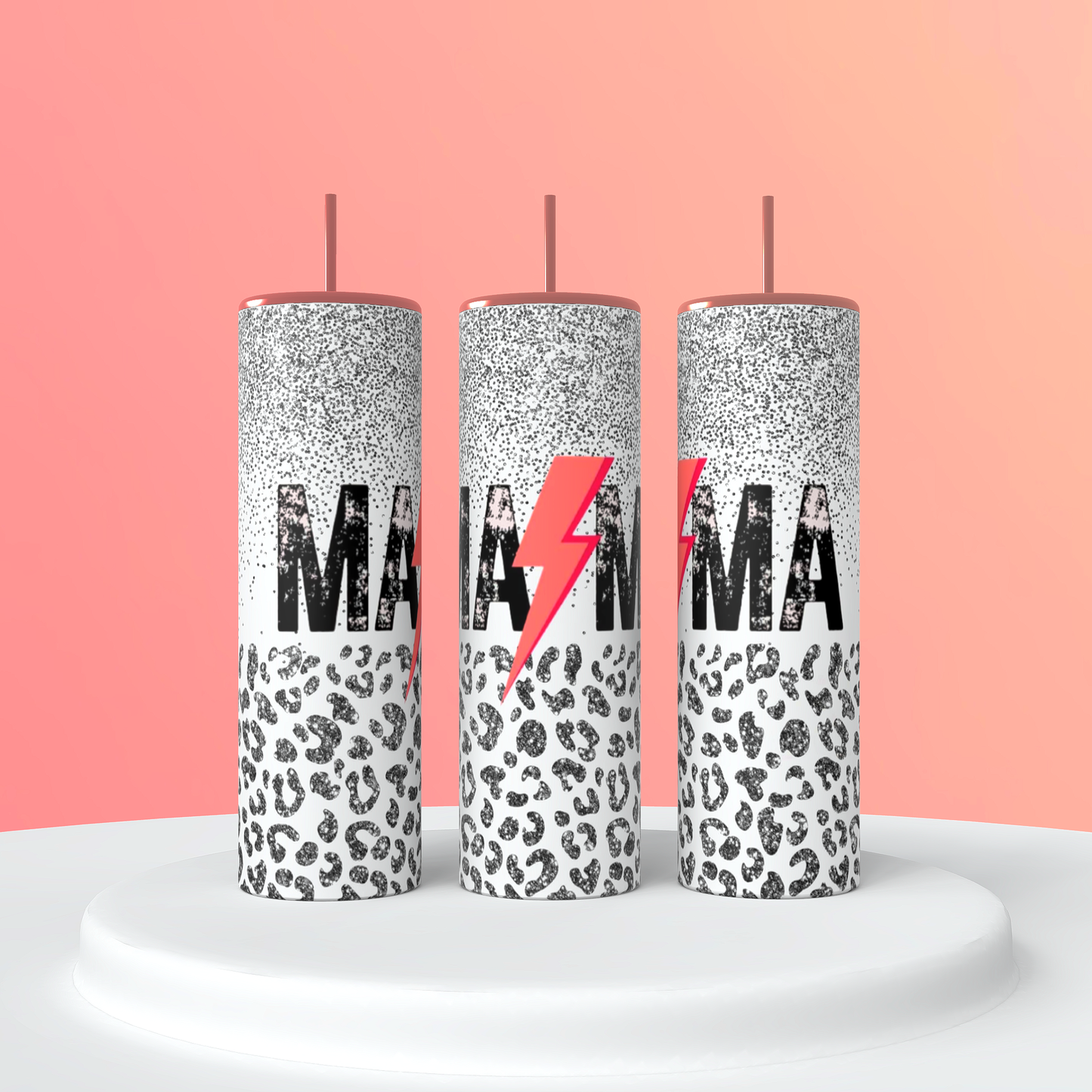 Silver Glitter Mama 20oz Tumbler