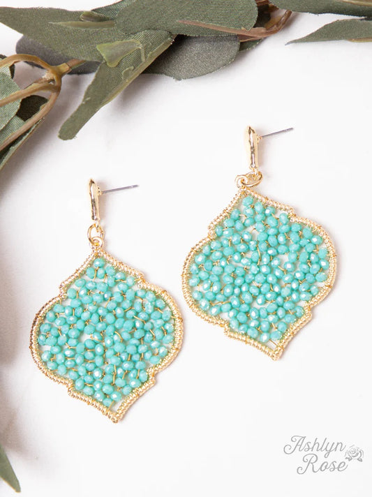 Going Baroque Iridescent Turquoise Earrings